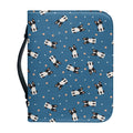 Boston Terrier With Glasses Print Leather Bible Cover
