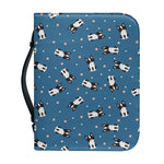 Boston Terrier With Glasses Print Leather Bible Cover