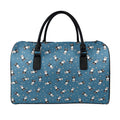 Boston Terrier With Glasses Print Leather Duffel Bag
