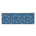 Boston Terrier With Glasses Print Long Kitchen Mat