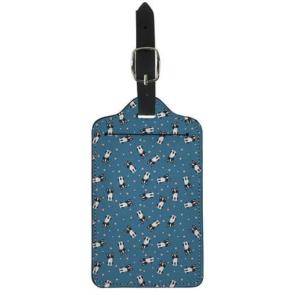 Boston Terrier With Glasses Print Luggage Tag