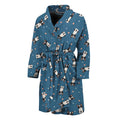 Boston Terrier With Glasses Print Men's Bathrobe