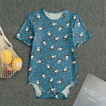 Boston Terrier With Glasses Print Men's Bodysuit