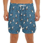 Boston Terrier With Glasses Print Men's Split Running Shorts