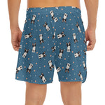 Boston Terrier With Glasses Print Men's Split Running Shorts