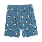 Boston Terrier With Glasses Print Men's Sports Shorts