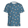 Boston Terrier With Glasses Print Men's Athletic T-Shirt