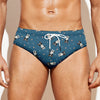 Boston Terrier With Glasses Print Men's Swim Briefs