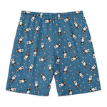 Boston Terrier With Glasses Print Men's Swim Trunks