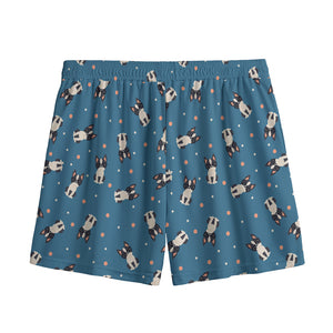 Boston Terrier With Glasses Print Mesh Shorts