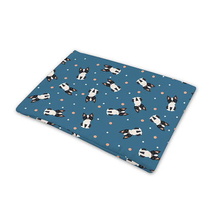 Boston Terrier With Glasses Print Pet Cooling Mat Cover