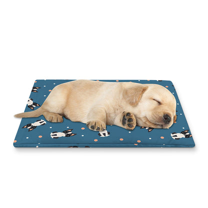 Boston Terrier With Glasses Print Pet Cooling Mat Cover