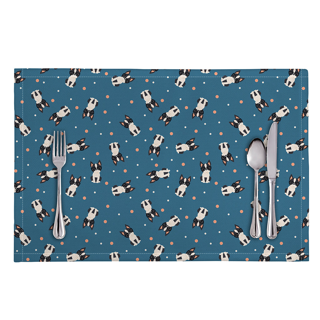 Boston Terrier With Glasses Print Placemat