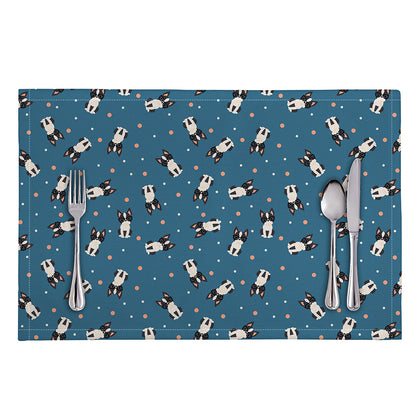 Boston Terrier With Glasses Print Placemat