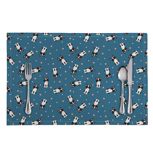 Boston Terrier With Glasses Print Placemat