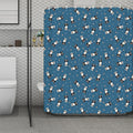 Boston Terrier With Glasses Print Polyester Shower Curtain