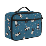 Boston Terrier With Glasses Print Portable Lunch Bag