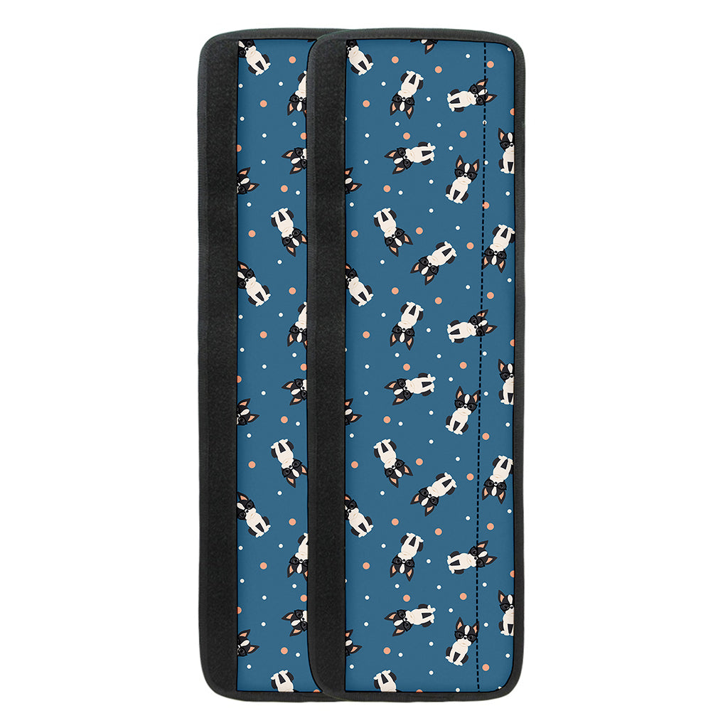 Boston Terrier With Glasses Print Refrigerator Handle Covers