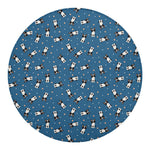 Boston Terrier With Glasses Print Round Blanket