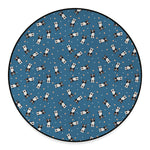 Boston Terrier With Glasses Print Round Floor Mat