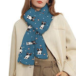 Boston Terrier With Glasses Print Scarf