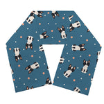 Boston Terrier With Glasses Print Scarf