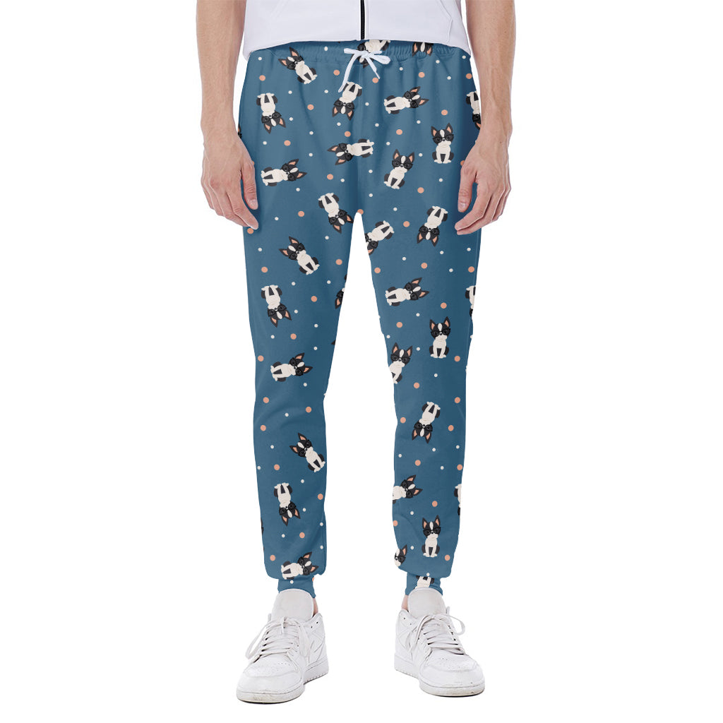 Boston Terrier With Glasses Print Scuba Joggers