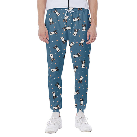 Boston Terrier With Glasses Print Scuba Joggers