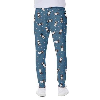 Boston Terrier With Glasses Print Scuba Joggers