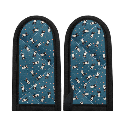 Boston Terrier With Glasses Print Skillet Handle Cover