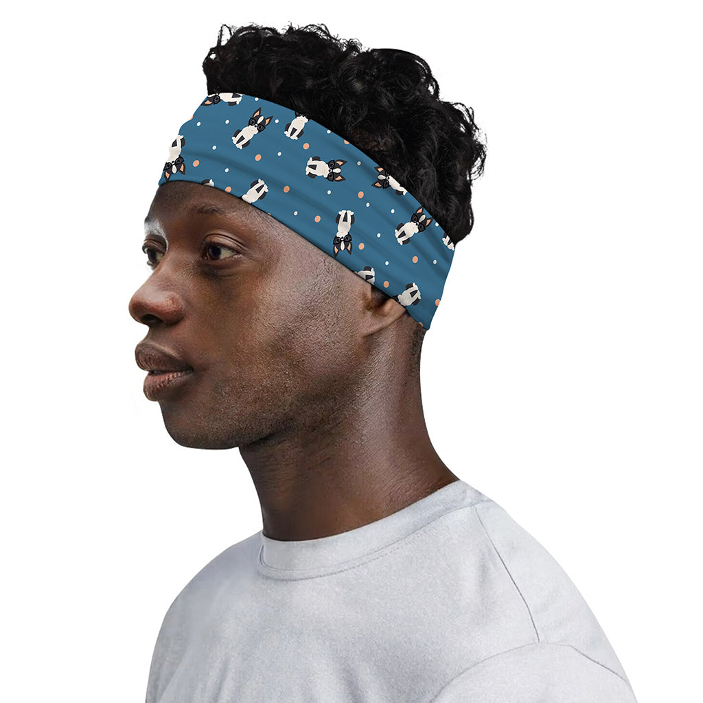 Boston Terrier With Glasses Print Sports Headband