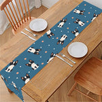 Boston Terrier With Glasses Print Table Runner