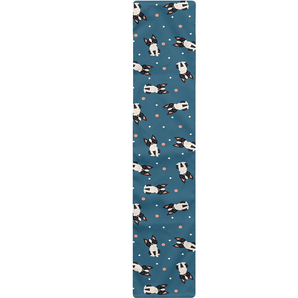 Boston Terrier With Glasses Print Table Runner