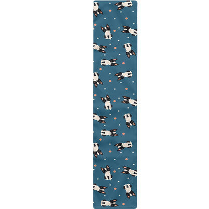 Boston Terrier With Glasses Print Table Runner