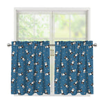 Boston Terrier With Glasses Print Tier Curtains