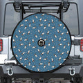 Boston Terrier With Glasses Print Tire Cover With Camera Hole