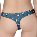 Boston Terrier With Glasses Print Women's Thong