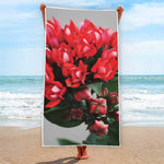 Bouvardia Flower Print Beach Towel