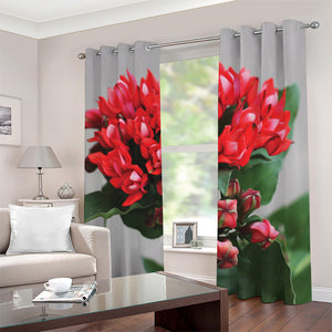 Bouvardia Flower Print Blackout Grommet Curtains