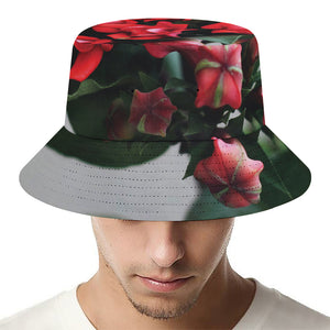 Bouvardia Flower Print Bucket Hat