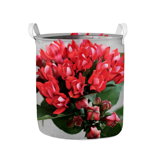 Bouvardia Flower Print Collapsible Laundry Basket