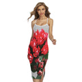 Bouvardia Flower Print Cross Back Cami Dress