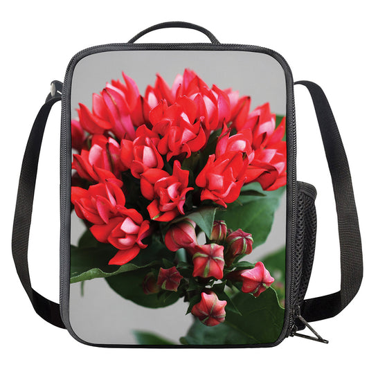 Bouvardia Flower Print Crossbody Lunch Bag