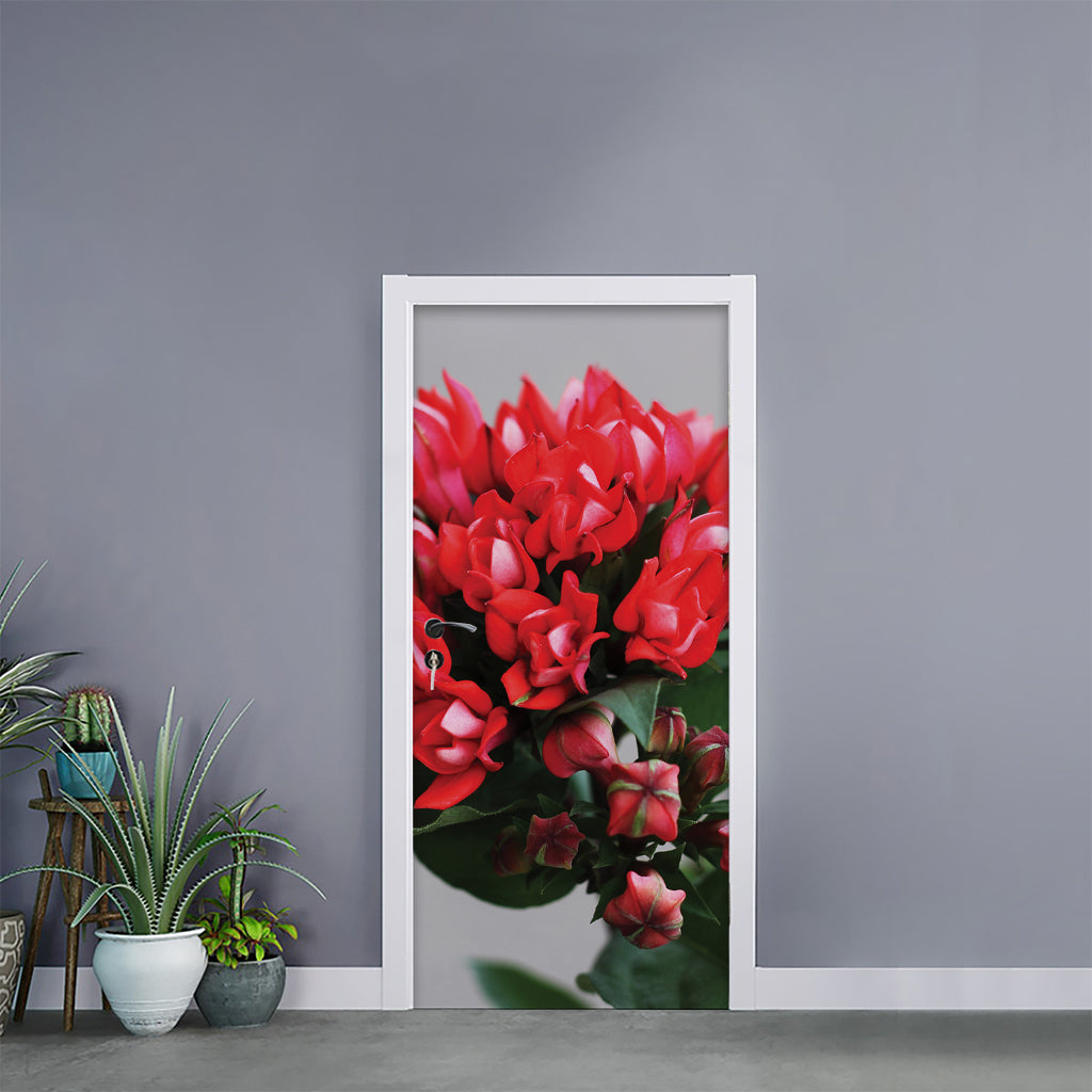 Bouvardia Flower Print Door Sticker