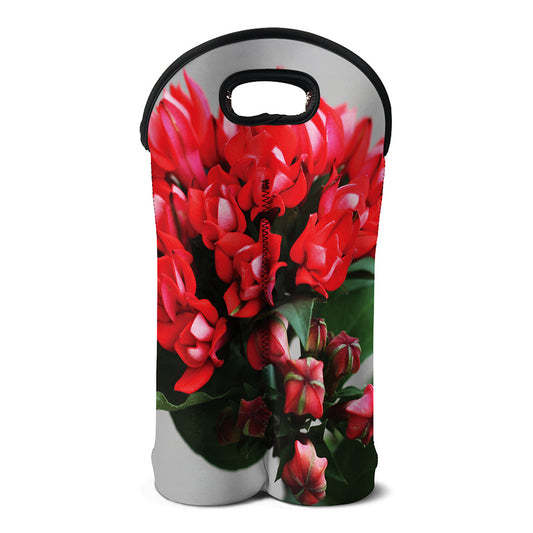 Bouvardia Flower Print Double Neoprene Wine Tote