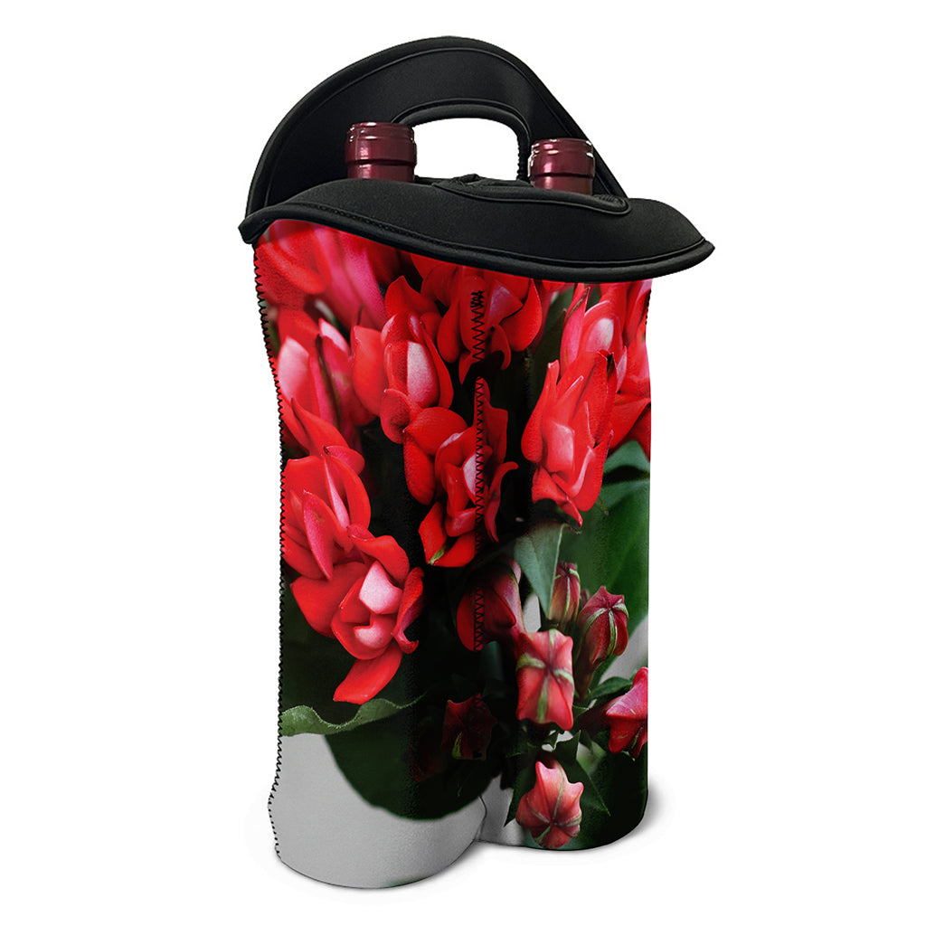 Bouvardia Flower Print Double Neoprene Wine Tote