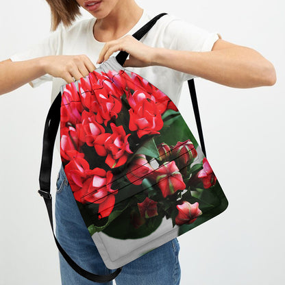 Bouvardia Flower Print Drawstring Backpack