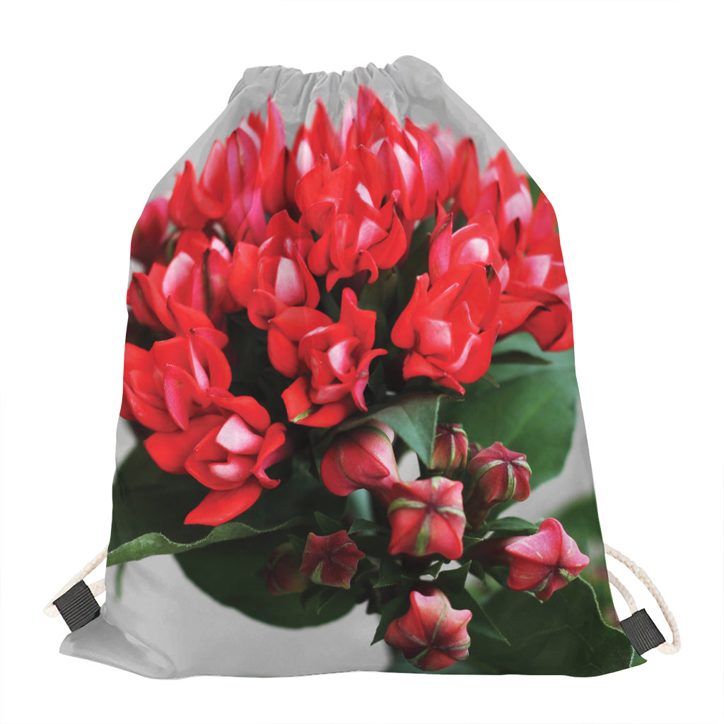 Bouvardia Flower Print Drawstring Bag