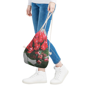 Bouvardia Flower Print Drawstring Bag