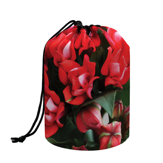 Bouvardia Flower Print Drawstring Makeup Bag